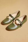 Buy_Tiesta_Green Custom Olive Ballerinas _Online_at_Aza_Fashions