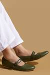 Shop_Tiesta_Green Custom Olive Ballerinas _Online_at_Aza_Fashions