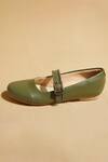 Buy_Tiesta_Green Custom Olive Ballerinas 