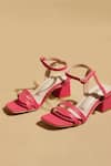 Buy_Tiesta_Red Strappy Block Heels _at_Aza_Fashions