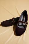 Shop_Tiesta_Brown Customizable Velvety Ballerinas Flats _Online_at_Aza_Fashions