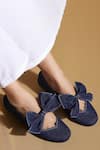 Buy_Tiesta_Blue Custom Dark Wash Denim Ballet Flats _at_Aza_Fashions