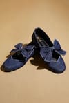 Shop_Tiesta_Blue Custom Dark Wash Denim Ballet Flats _Online_at_Aza_Fashions