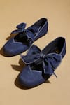 Shop_Tiesta_Blue Custom Dark Wash Denim Ballet Flats _at_Aza_Fashions