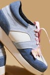 Tiesta_Blue Two Toned Denim Platform Sneakers _at_Aza_Fashions