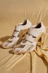 Shop_Tiesta_Gold Pearls Poppy Block Festive Sneaker Boots _at_Aza_Fashions