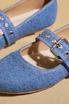 Shop_Tiesta_Blue Custom Denim Ballet Flats _Online_at_Aza_Fashions