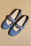 Tiesta_Blue Custom Denim Ballet Flats _at_Aza_Fashions