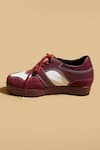 Tiesta_Maroon Leather Sneakers _Online_at_Aza_Fashions