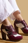 Buy_Tiesta_Maroon Designer Sneaker Boots _Online_at_Aza_Fashions