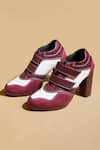 Tiesta_Maroon Designer Sneaker Boots _at_Aza_Fashions