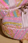Tiesta_Pink Neon Beaded Sneaker Wedges _Online_at_Aza_Fashions