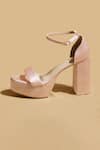 Buy_Tiesta_Rose Gold Satin Open Toe Pumps _Online_at_Aza_Fashions
