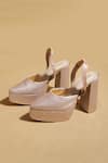 Shop_Tiesta_Rose Gold Glitter Pointed Toe Platform Pumps _at_Aza_Fashions