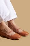 Buy_Tiesta_Brown Custom Tan Ballerinas _at_Aza_Fashions