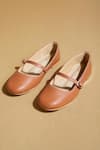Shop_Tiesta_Brown Custom Tan Ballerinas _at_Aza_Fashions