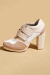 Shop_Tiesta_Beige Designer Sneaker Boots _at_Aza_Fashions