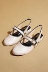 Shop_Tiesta_White Sling Black Ballerinas _at_Aza_Fashions