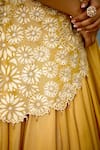 Shop_SHASHA GABA_Yellow Tissue Embroidery Round Neck Hand Embellished Lehenga Saree Set _Online