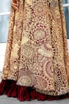 SHASHA GABA_Blue Net Sequins, Embroidery Round Neck, Ombre Cape And Lehenga Set _at_Aza_Fashions