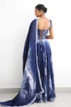 Shop_SHASHA GABA_Blue Satin, Silk Sequins Sweetheart Neck Swirl Corset Lehenga Set  _at_Aza_Fashions