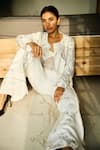 Buy_SHASHA GABA_Ivory Crepe Beads, Embroidery Round Neck, Sweetheart Aurora Jacket Pant Set _Online_at_Aza_Fashions