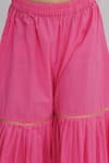 Buy_Little Bansi_Pink Muslin Embroidery Printed Dusky Rose Kurta Sharara Set _Online_at_Aza_Fashions