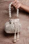 Buy Nayaab By Sonia Ivory Embroidery, Beads, Pearls, Sequins Potli Bag With Handle at Aza Fashions Buy_Nayaab By Sonia_Ivory Embroidery, Beads, Pearls, Sequins Potli Bag With Handle _at_Aza_Fashions