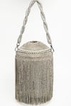 Buy_Nayaab By Sonia_Silver Diamonds Celestial Moonlit Majesty Diamante Potli Bag _at_Aza_Fashions