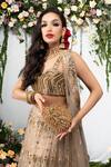 Shop_Nayaab By Sonia_Gold Sequins, Beads Dangling And Clutch _at_Aza_Fashions