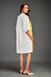 Shop_Deepika Arora_Yellow Cotton Round Neck Color-blocked Dress _at_Aza_Fashions