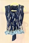 Rage Attire-Sweta Saria_Blue Cotton Tassels Lotus Lehenga Set _Online_at_Aza_Fashions