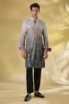 Buy_Rabani & Rakha_Ivory Silk Sequins Ombre Kurta And Pant Set _at_Aza_Fashions