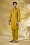 Buy Rabani & Rakha Yellow Georgette Sequins Haldi Thread Kurta Set at Aza Fashions Buy_Rabani & Rakha_Yellow Georgette Sequins Haldi Thread Kurta Set _at_Aza_Fashions