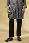 Buy_Rabani & Rakha_Ivory Georgette Sequins Ombre Kurta Set _Online_at_Aza_Fashions