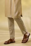 Rabani & Rakha_Gold Georgette Sequins Kurta Set _Online_at_Aza_Fashions