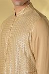 Buy_Rabani & Rakha_Gold Georgette Sequins Kurta Set _Online_at_Aza_Fashions