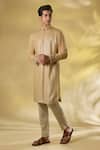 Buy_Rabani & Rakha_Gold Georgette Sequins Kurta Set _at_Aza_Fashions
