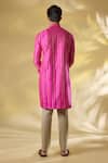Shop_Rabani & Rakha_Pink Silk Zari Work Rani Kurta Set _at_Aza_Fashions
