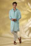 Buy_Rabani & Rakha_Sky Blue Georgette Sequins, Embroidery Thread Kurta Set _at_Aza_Fashions