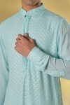 Shop_Rabani & Rakha_Sky Blue Georgette Sequins, Embroidery Thread Kurta Set _Online_at_Aza_Fashions