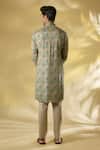 Shop_Rabani & Rakha_Green Silk Sequins Sage Designer Kurta Set _at_Aza_Fashions