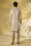 Shop_Rabani & Rakha_Cream Georgette Embroidery Thread Work Kurta Set _at_Aza_Fashions