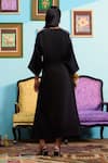 Shop_Papa Don't Preach_Black Chanderi Beads, Embroidery V-neck Dyed Kaftan Set _at_Aza_Fashions
