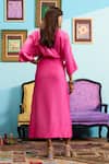 Shop_Papa Don't Preach_Pink Chanderi Embroidery V-neck Dyed Kaftan Set _at_Aza_Fashions