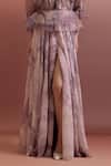 Pankaj & Nidhi_Purple Chiffon High Slit Skirt _Online_at_Aza_Fashions