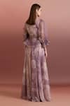 Shop_Pankaj & Nidhi_Purple Chiffon High Slit Skirt _at_Aza_Fashions