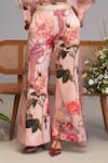 Pankaj & Nidhi_Pink Crepe Vintage High-waisted Pant _Online_at_Aza_Fashions