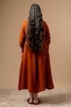 Shop_Doodlage_Orange Cotton Round Neck Rust Organic Dress _at_Aza_Fashions