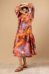 Buy_Doodlage_Orange Cotton Round Neck Rust Organic Dress 